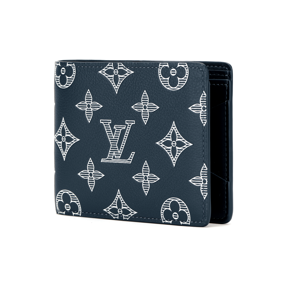 LOUIS VUITTON Multiple Wallet Letter-Print Leather Wallet - Dark Blue - M83379