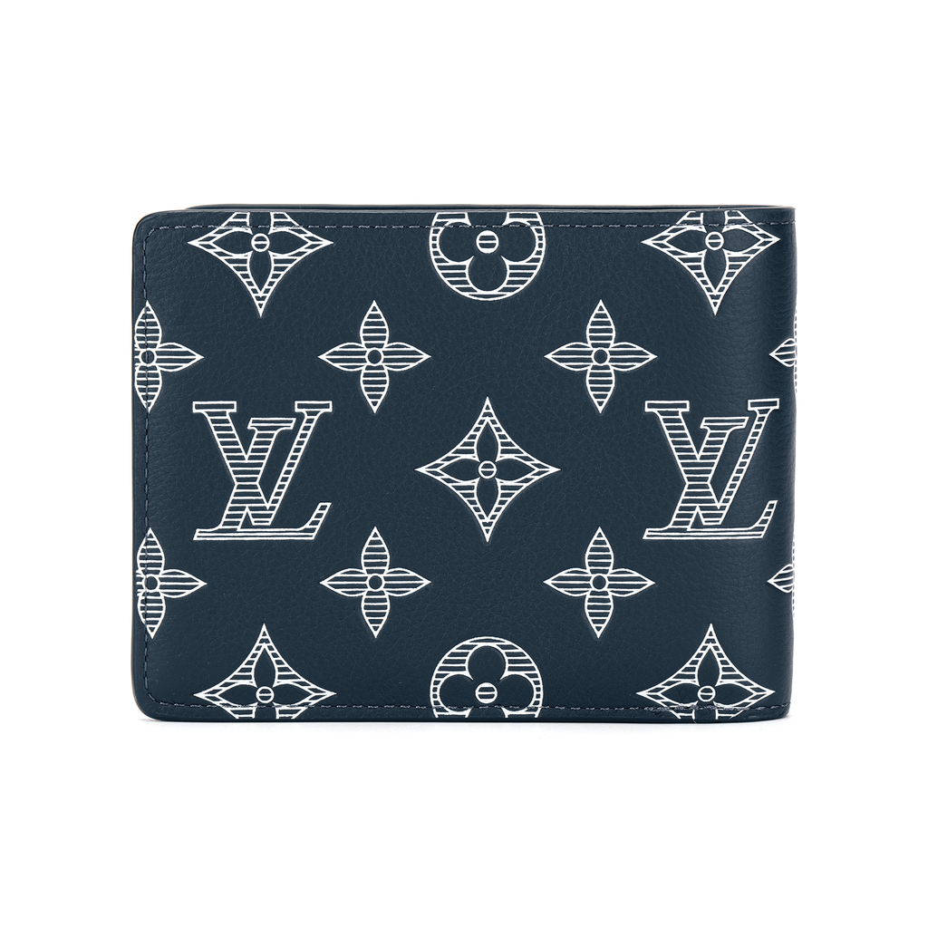 LOUIS VUITTON Multiple Wallet Letter-Print Leather Wallet - Dark Blue - M83379
