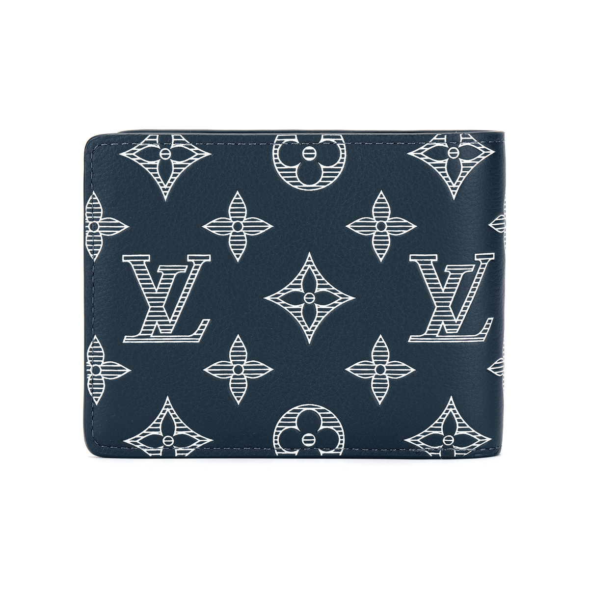 LOUIS VUITTON Multiple Wallet Letter-Print Leather Wallet - Dark Blue - M83379
