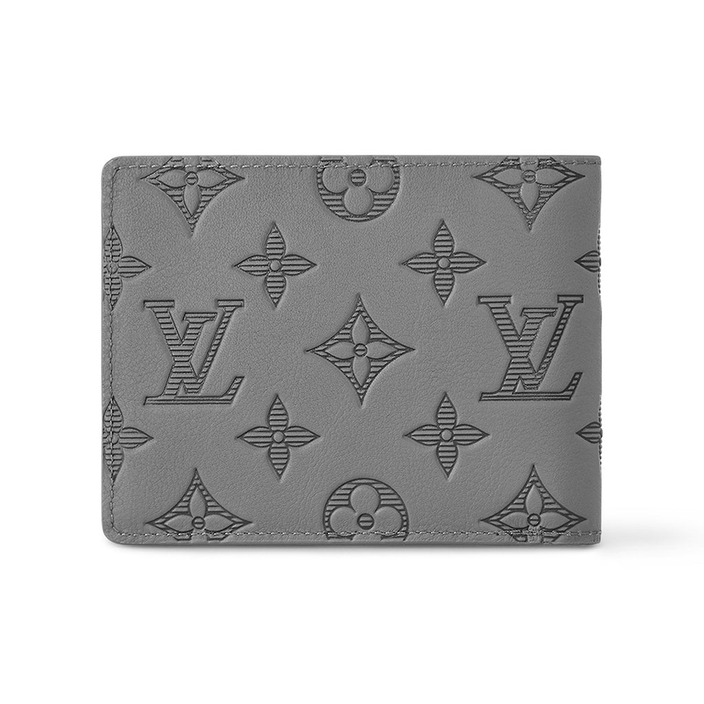 LOUIS VUITTON Signature Logo Print Cowhide Leather Wallet - Grey - M81383