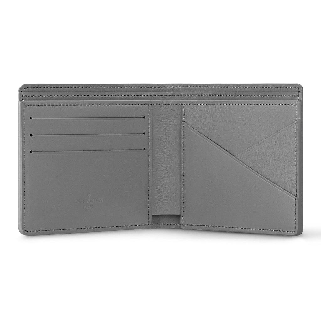 LOUIS VUITTON Signature Logo Print Cowhide Leather Wallet - Grey - M81383