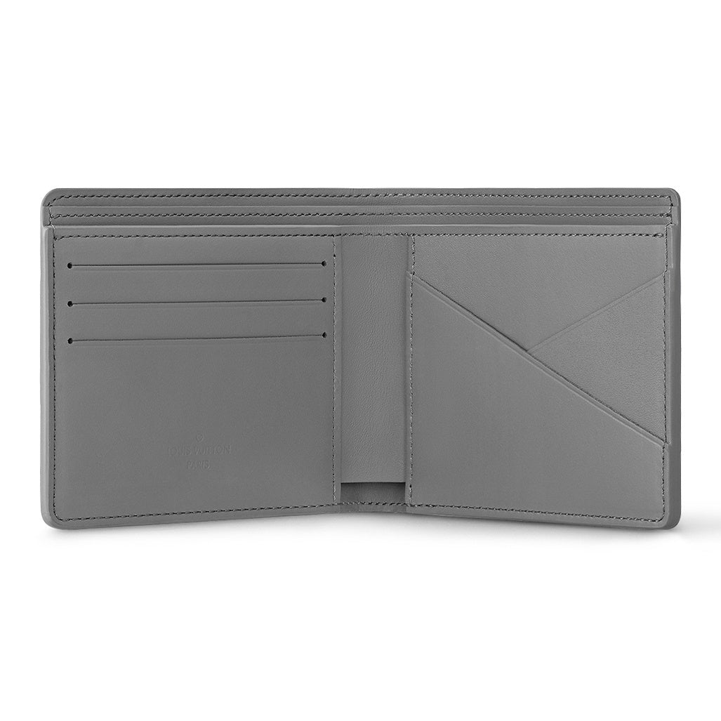 LOUIS VUITTON Signature Logo Print Cowhide Leather Wallet - Grey - M81383