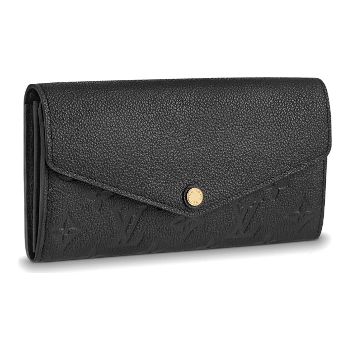 LOUIS VUITTON Sarah Logo Leather Wallet - Black - M61182