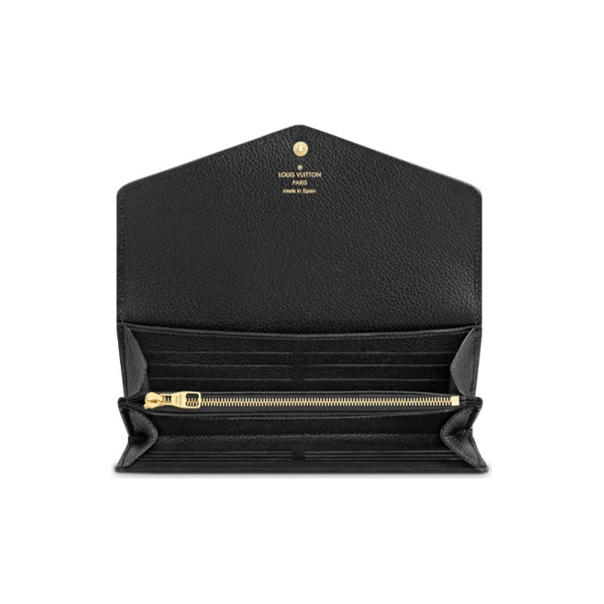 LOUIS VUITTON Sarah Logo Leather Wallet - Black - M61182