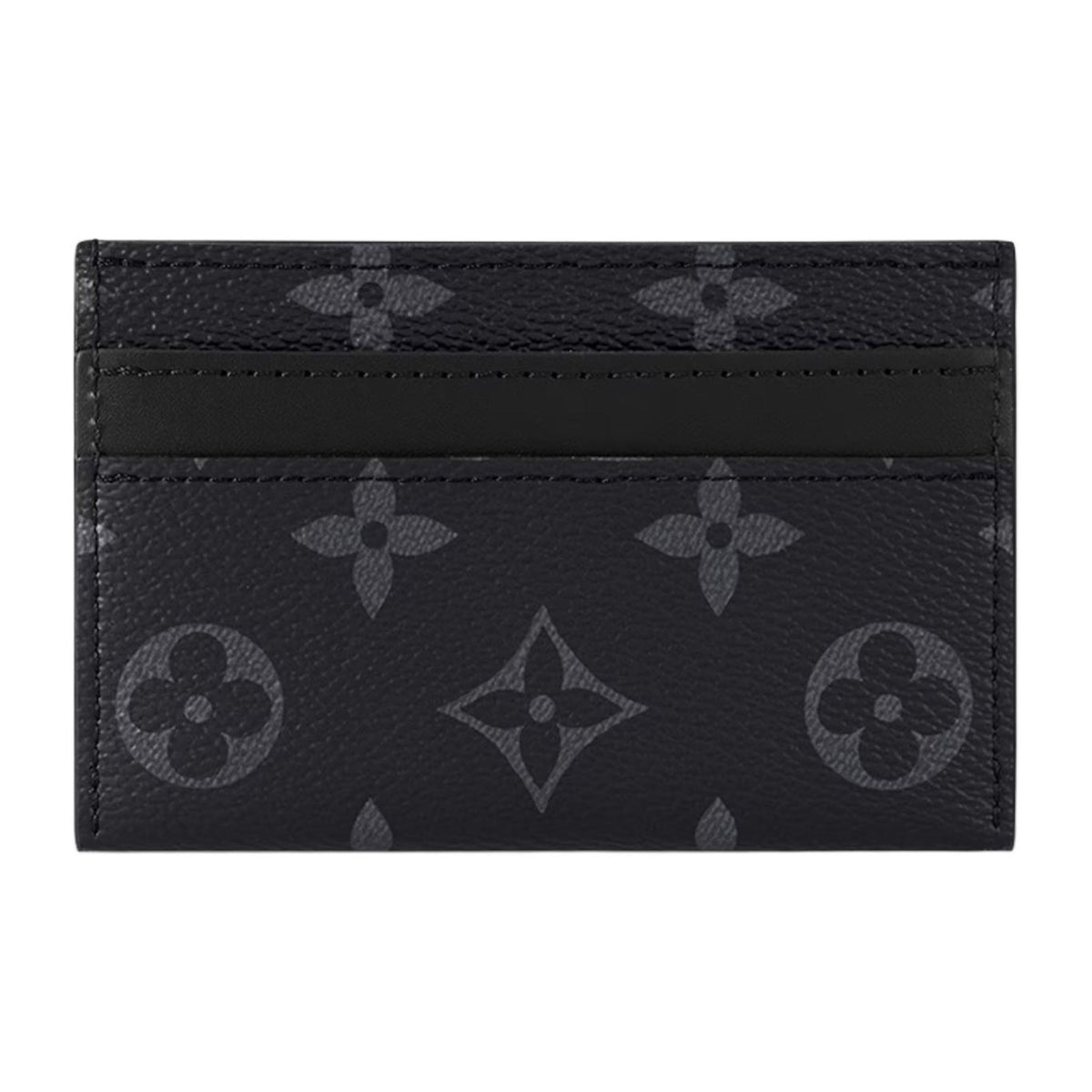 LOUIS VUITTON Porte Cartes Double Letter Print Coated Canvas Card Holder - Black - M62170