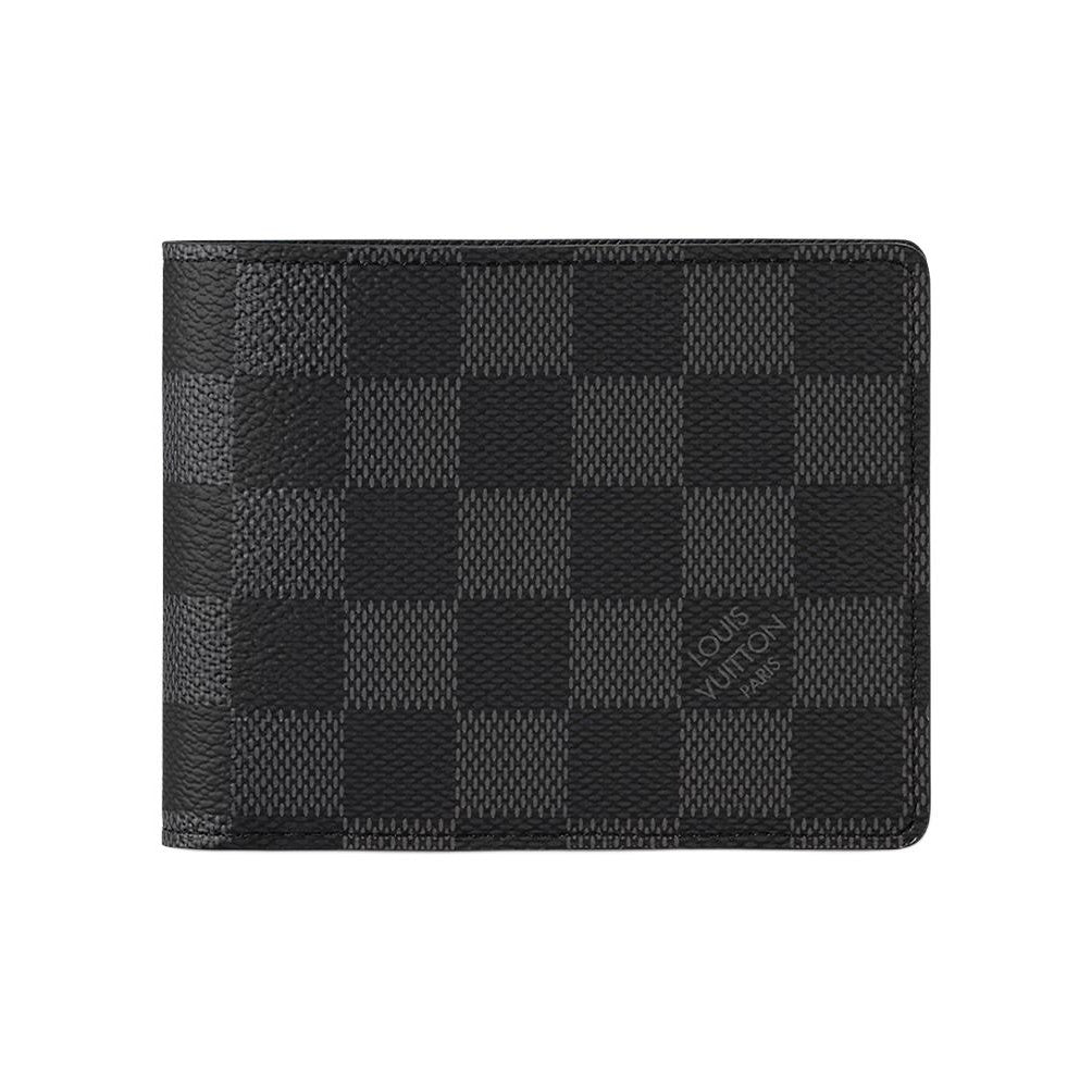 LOUIS VUITTON Multiple Checkered Coated Canvas Wallet - Black - N62663