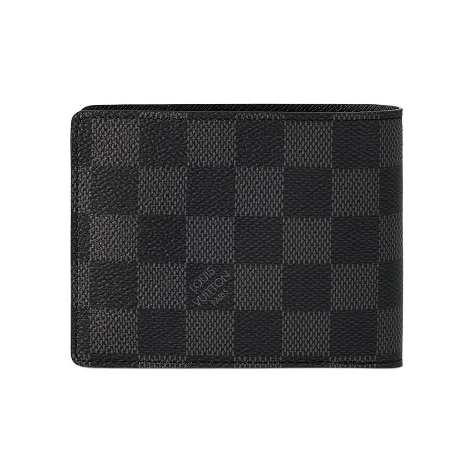LOUIS VUITTON Multiple Checkered Coated Canvas Wallet - Black - N62663