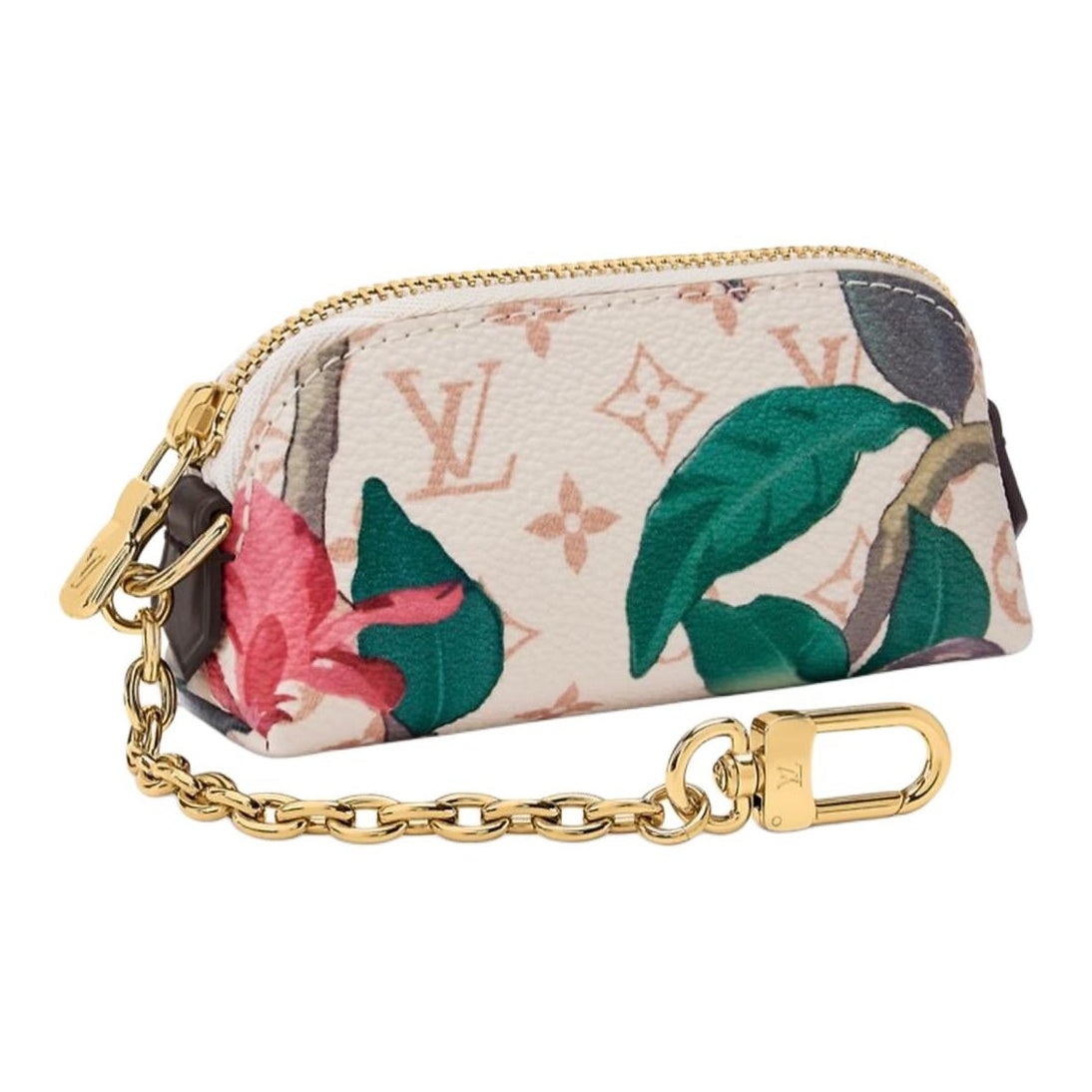 LOUIS VUITTON Lipstick Floral Coated Canvas Cosmetic Pouch - White/Green - M29398