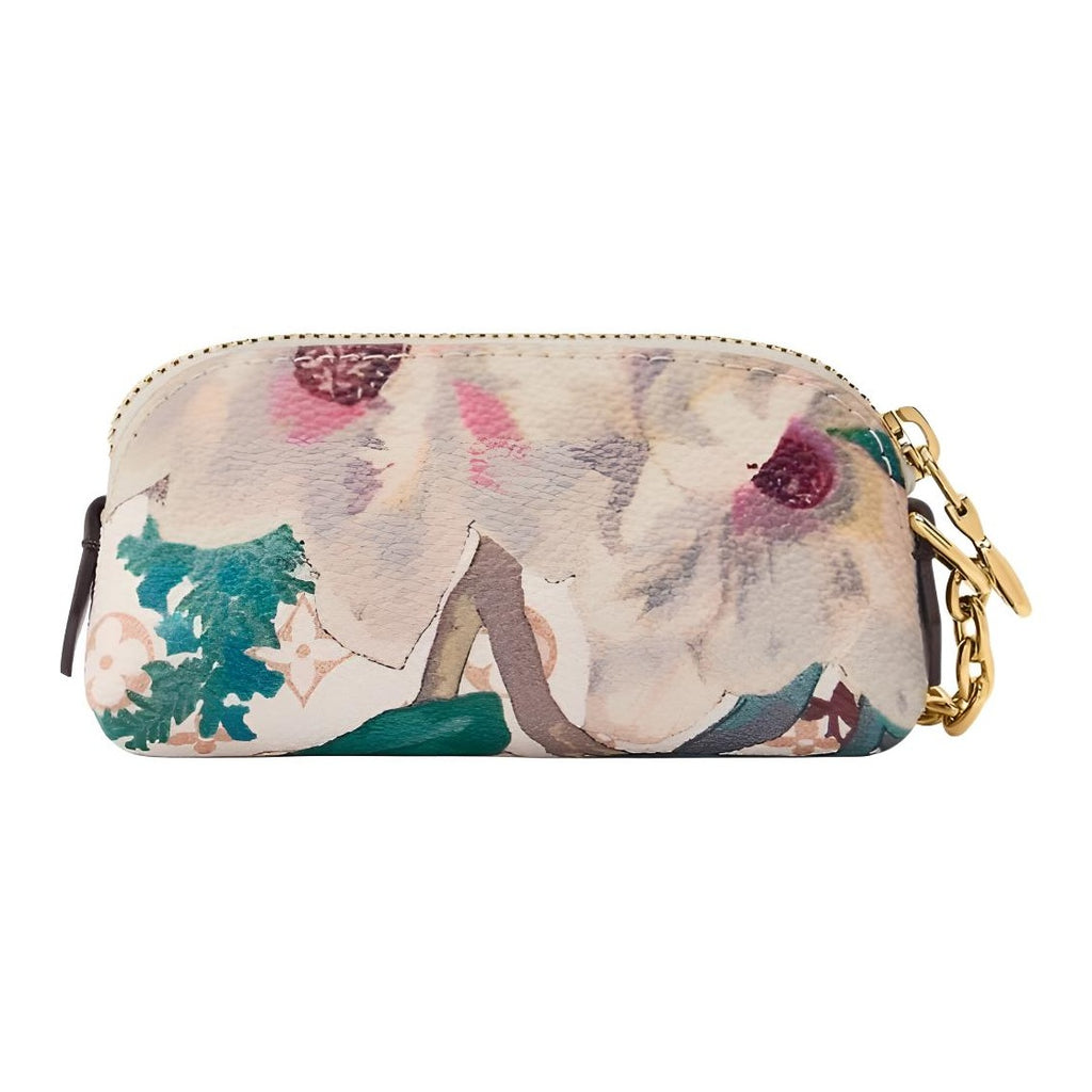 LOUIS VUITTON Lipstick Floral Coated Canvas Cosmetic Pouch - White/Green - M29398