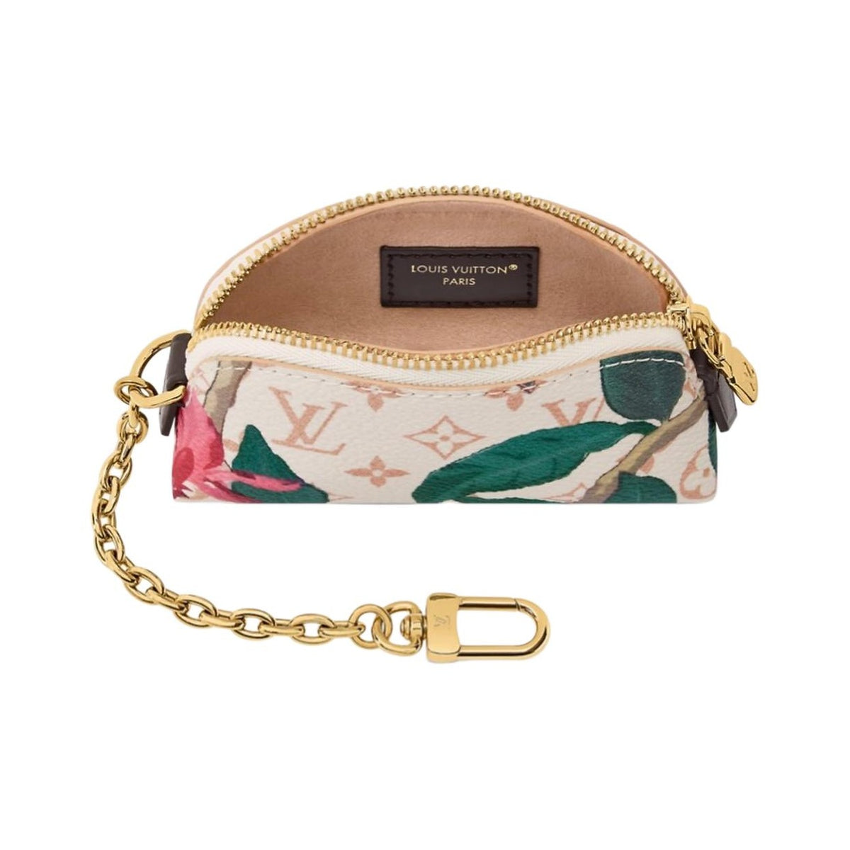 LOUIS VUITTON Lipstick Floral Coated Canvas Cosmetic Pouch - White/Green - M29398