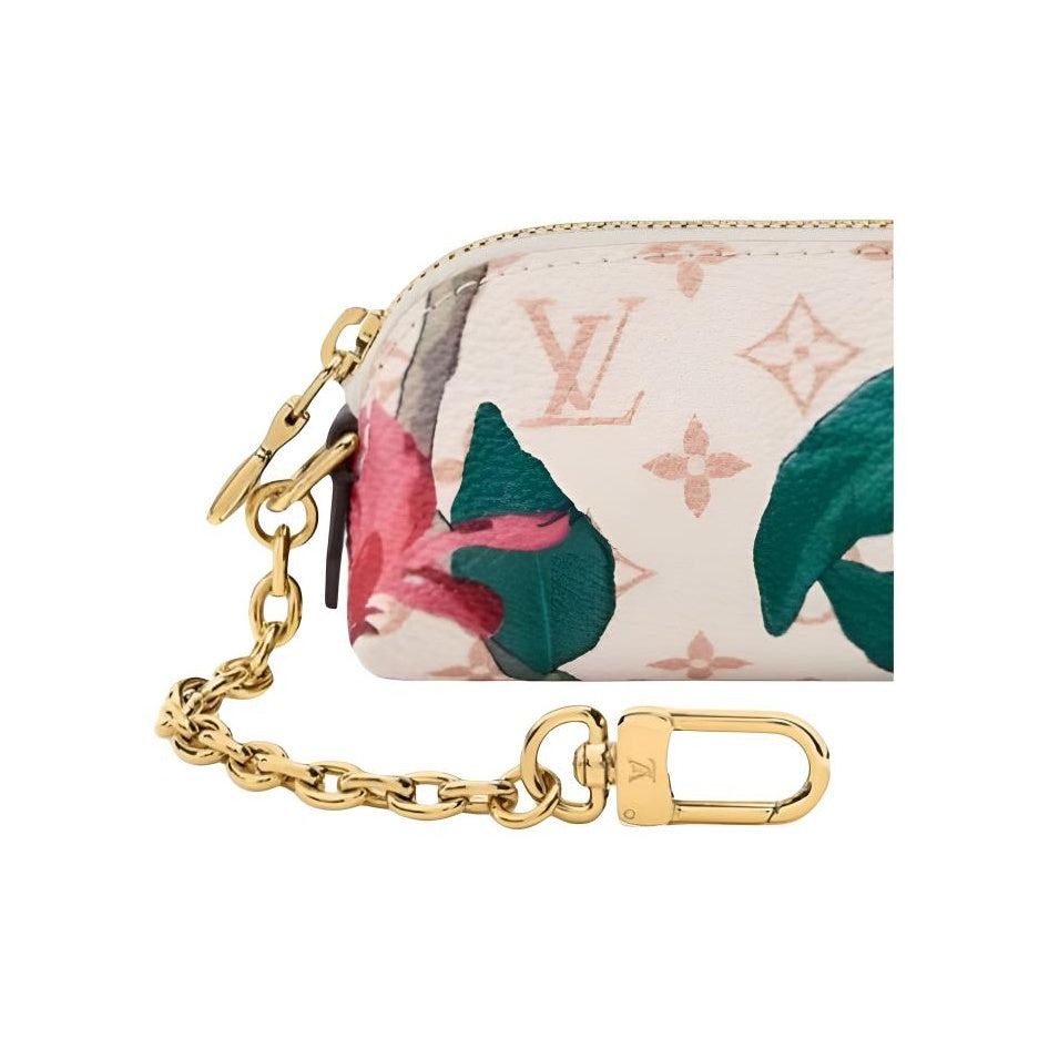 LOUIS VUITTON Lipstick Floral Coated Canvas Cosmetic Pouch - White/Green - M29398