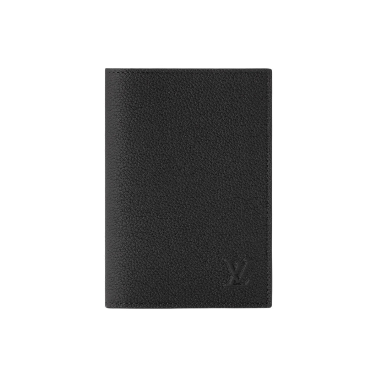 LOUIS VUITTON Embossed Logo Waxed Cowhide Passport Holder - Black - M2A176