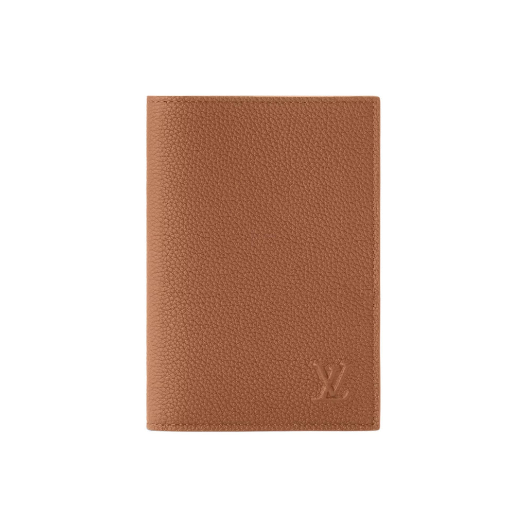 LOUIS VUITTON Classic Logo Waxed Calfskin Passport Holder - Brown - M2A179
