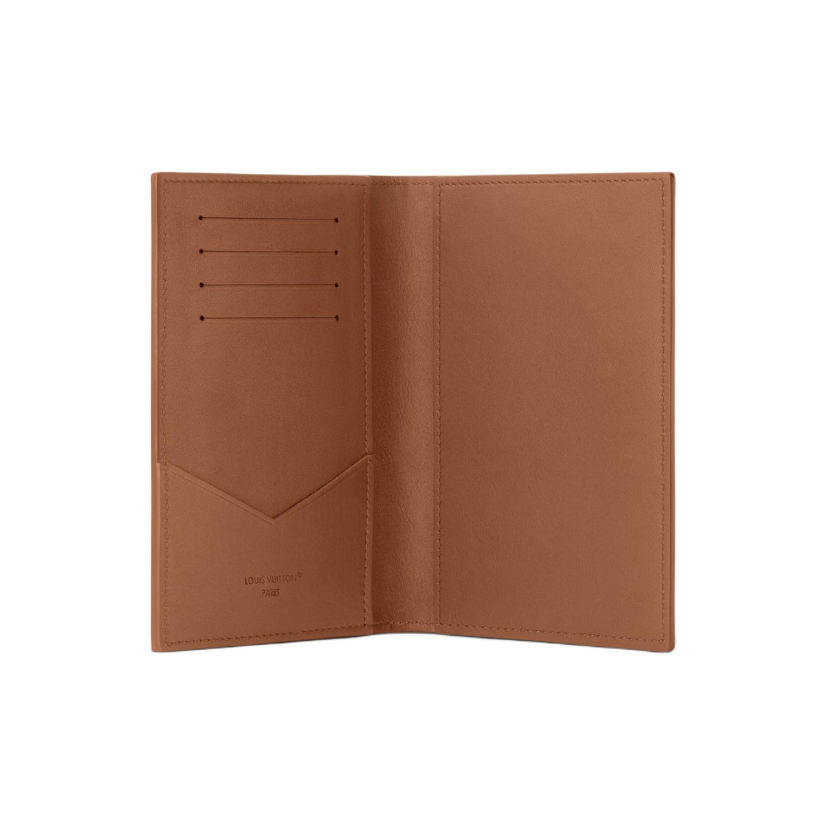 LOUIS VUITTON Classic Logo Waxed Calfskin Passport Holder - Brown - M2A179
