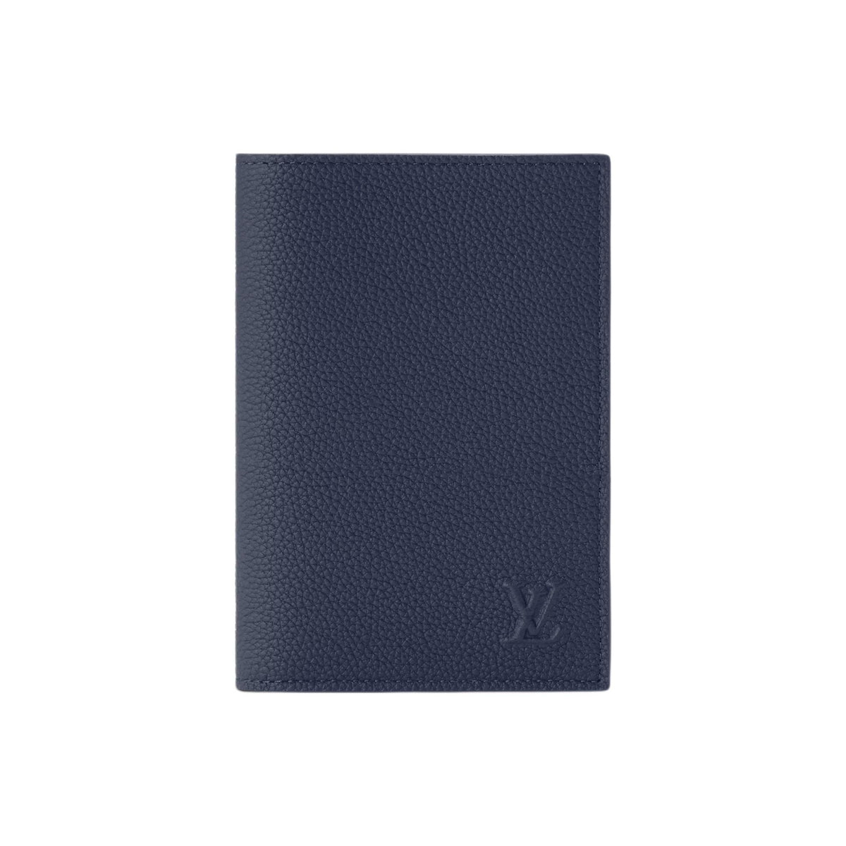 LOUIS VUITTON Classic Logo Waxed Calfskin Passport Holder - Navy Blue - M2A178