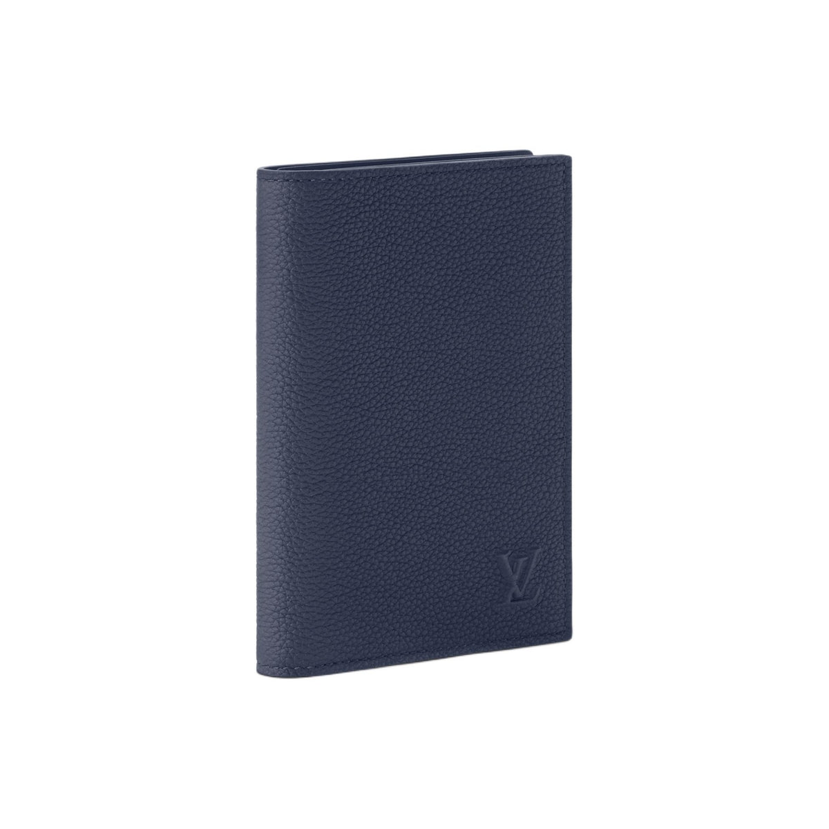 LOUIS VUITTON Classic Logo Waxed Calfskin Passport Holder - Navy Blue - M2A178