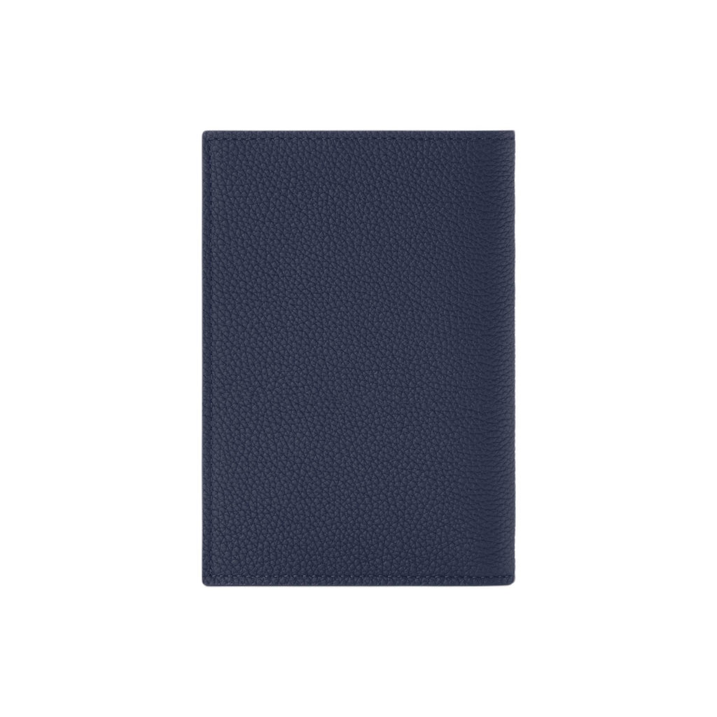 LOUIS VUITTON Classic Logo Waxed Calfskin Passport Holder - Navy Blue - M2A178