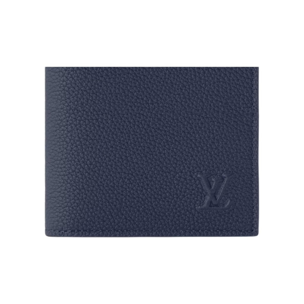 LOUIS VUITTON Classic Logo Waxed Calfskin Passport Holder - Navy Blue - M2A178