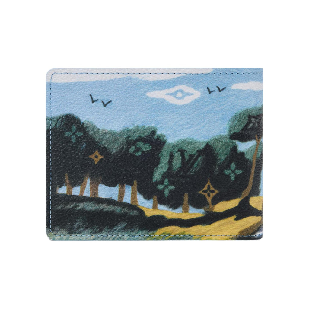 LOUIS VUITTON Slender Island Illustration Canvas and Faux Leather Wallet - Blue - M29742