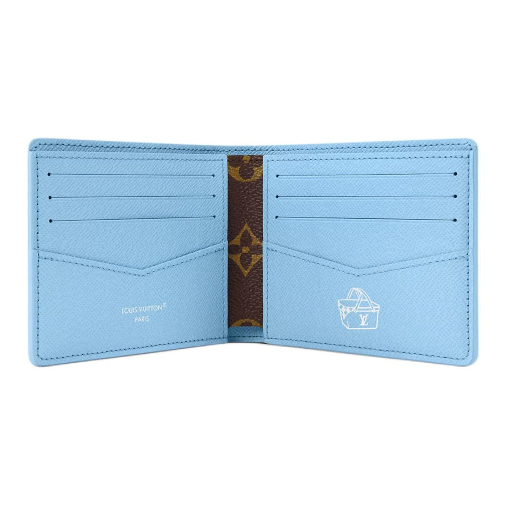 LOUIS VUITTON Slender Island Illustration Canvas and Faux Leather Wallet - Blue - M29742