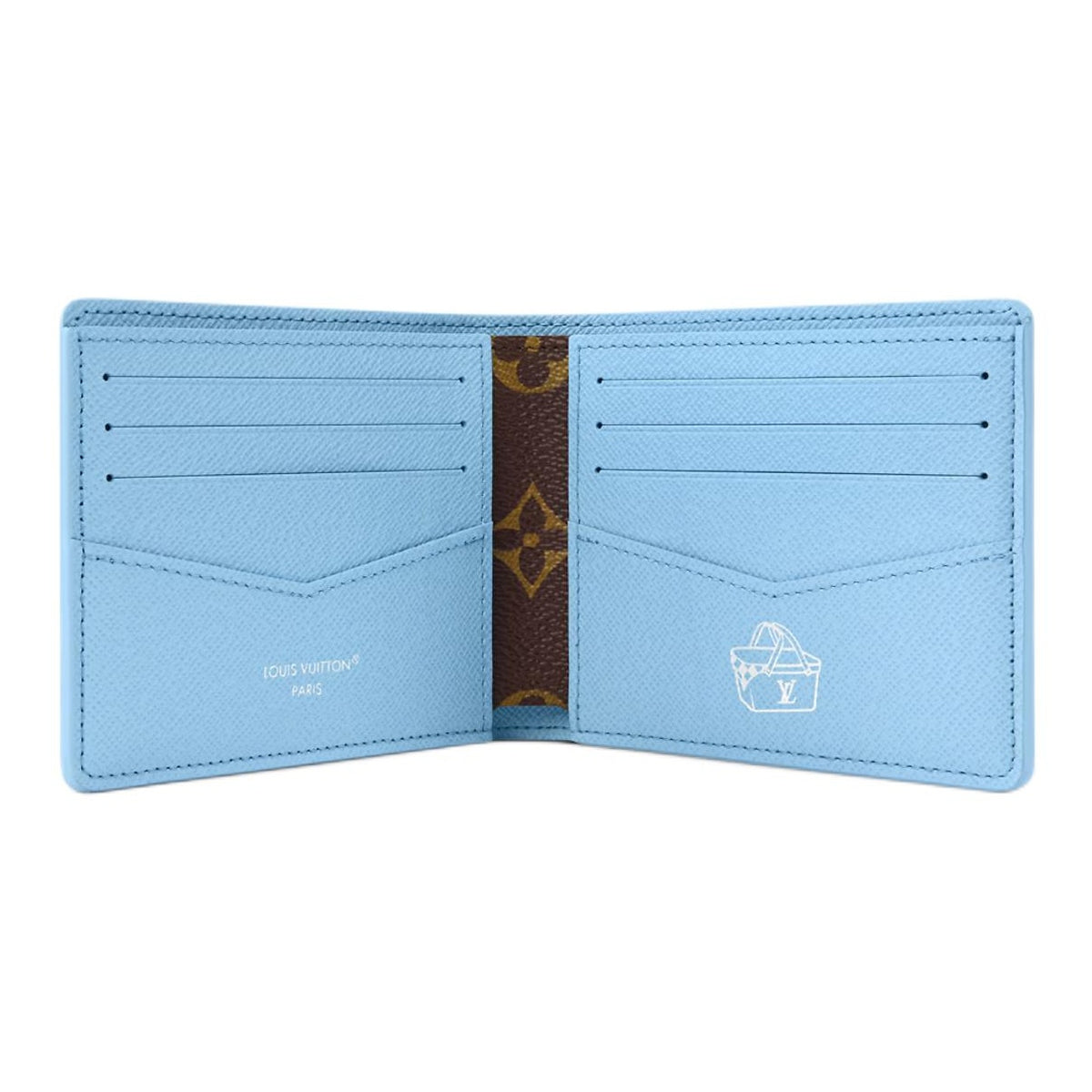 LOUIS VUITTON Slender Island Illustration Canvas and Faux Leather Wallet - Blue - M29742
