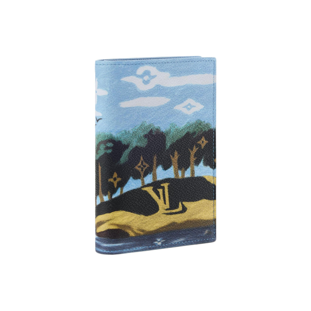 LOUIS VUITTON Island Coast Illustration Faux Leather Passport Holder - Twilight Blue - M29716