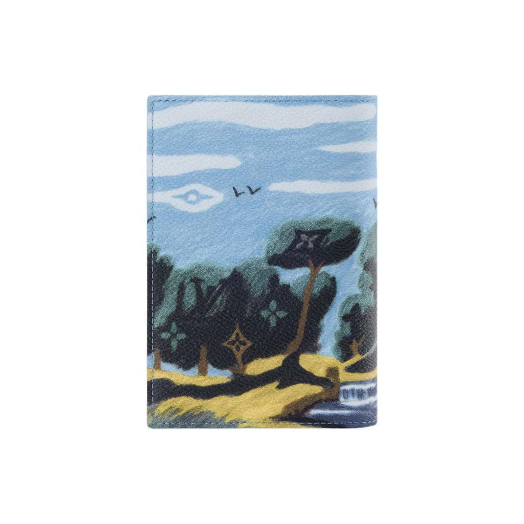 LOUIS VUITTON Island Coast Illustration Faux Leather Passport Holder - Twilight Blue - M29716