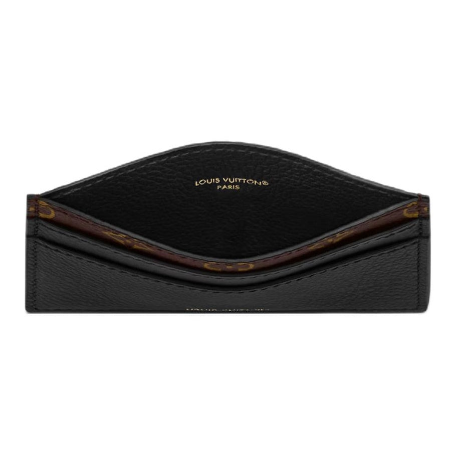 LOUIS VUITTON Low Key Logo Calfskin Card Holder - Black - M26815