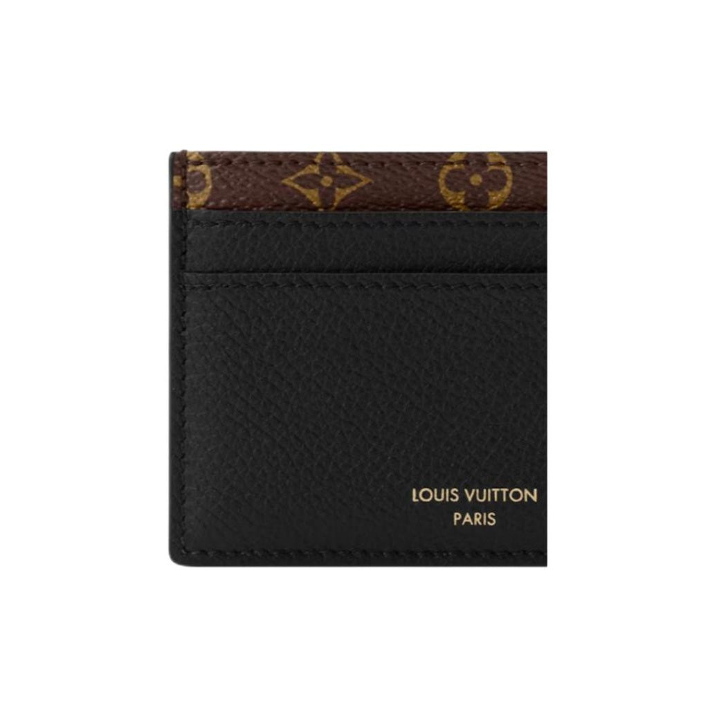 LOUIS VUITTON Low Key Logo Calfskin Card Holder - Black - M26815