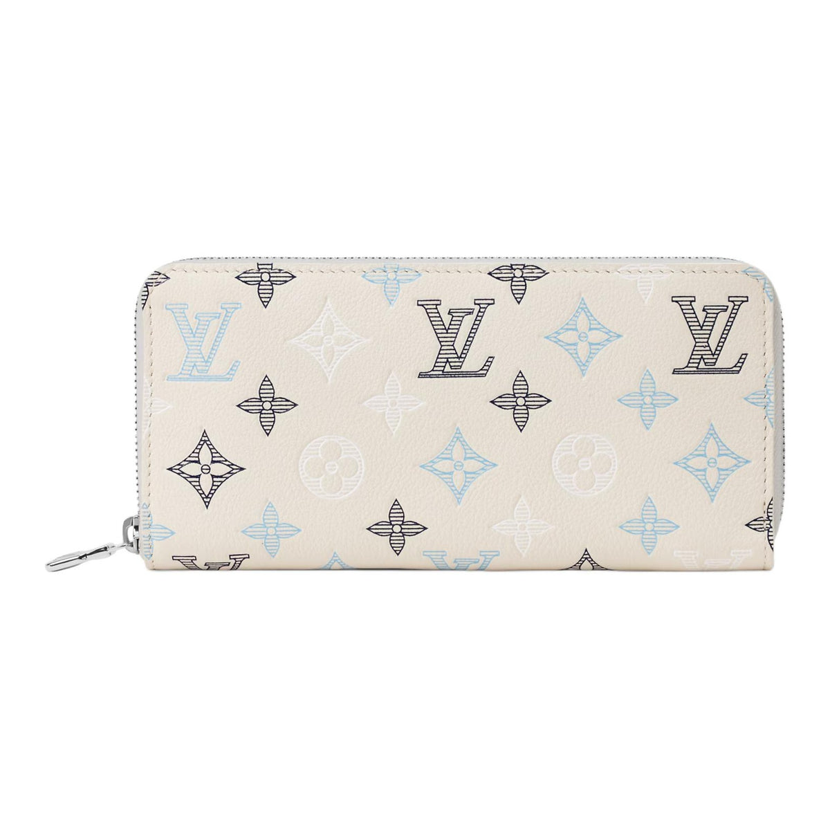 LOUIS VUITTON Zippy Monogram Shadow Calfskin Zip Wallet - Off-White - M29133