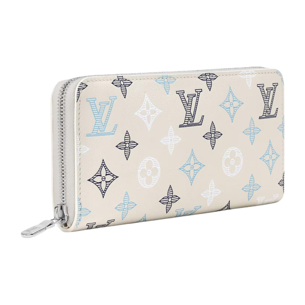 LOUIS VUITTON Zippy Monogram Shadow Calfskin Zip Wallet - Off-White - M29133