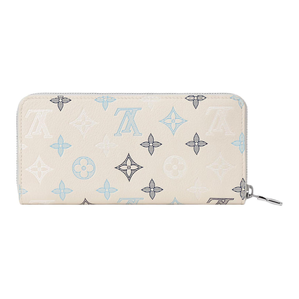 LOUIS VUITTON Zippy Monogram Shadow Calfskin Zip Wallet - Off-White - M29133