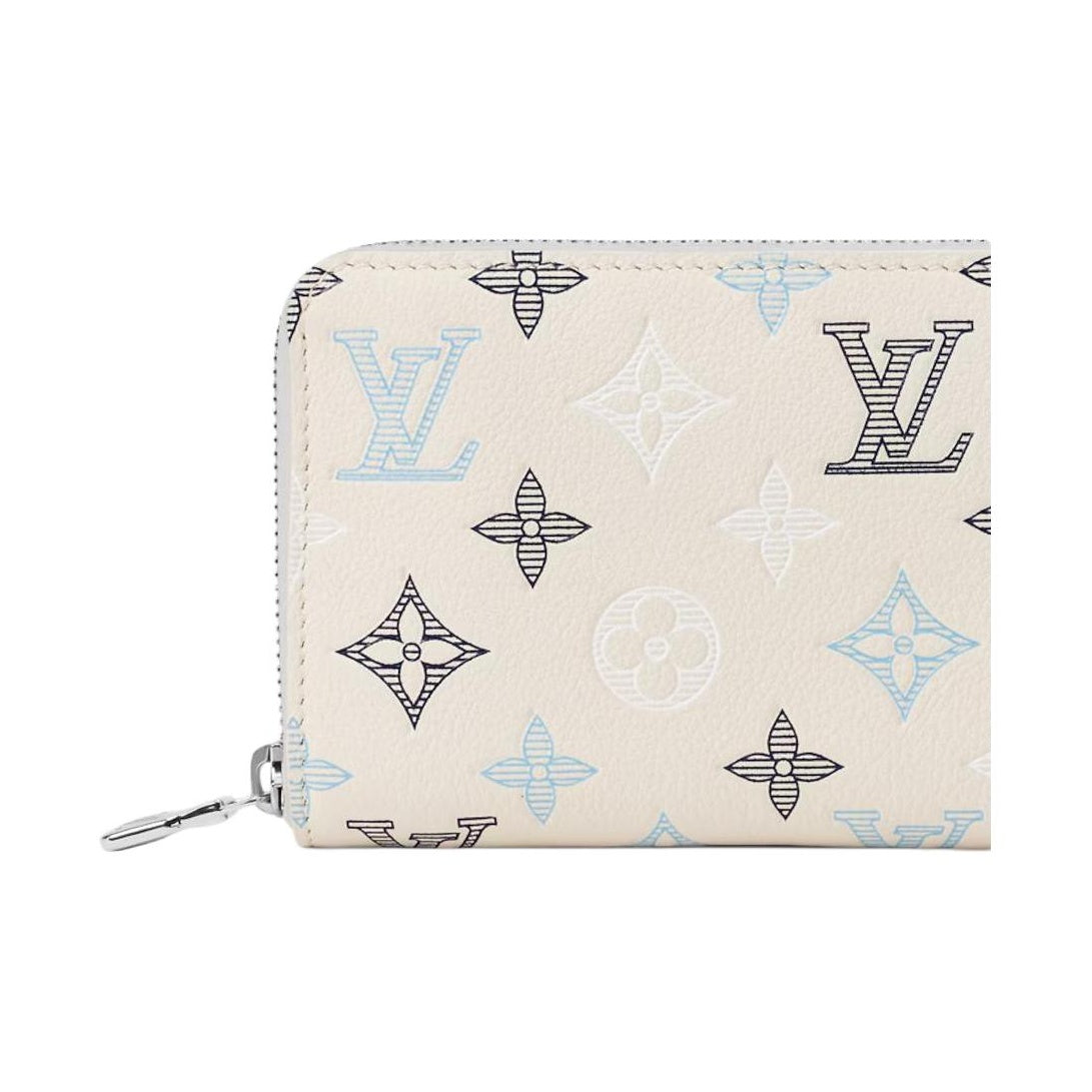 LOUIS VUITTON Zippy Monogram Shadow Calfskin Zip Wallet - Off-White - M29133