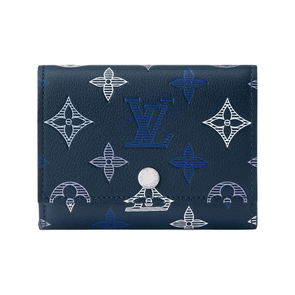 LOUIS VUITTON Victor Monogram Shadow Calfskin Wallet - Navy Blue - M29130