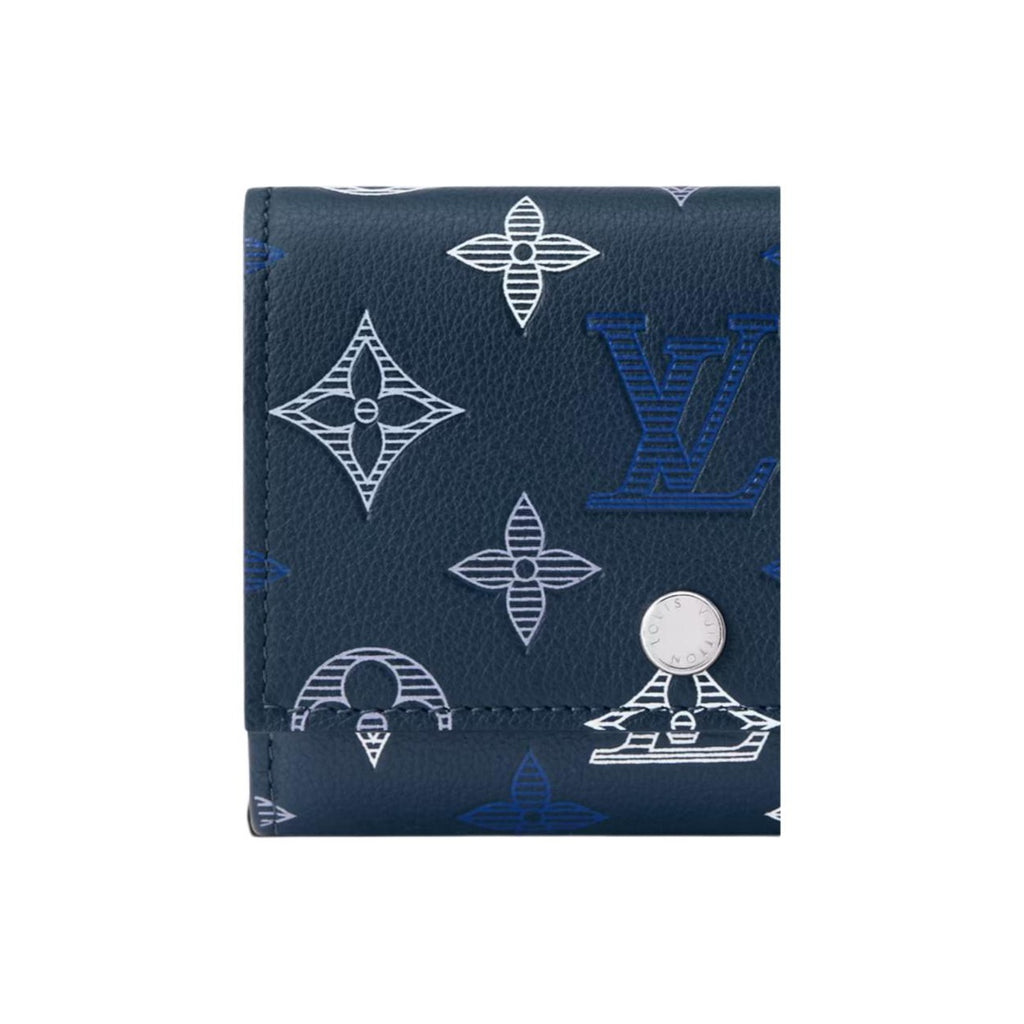 LOUIS VUITTON Victor Monogram Shadow Calfskin Wallet - Navy Blue - M29130