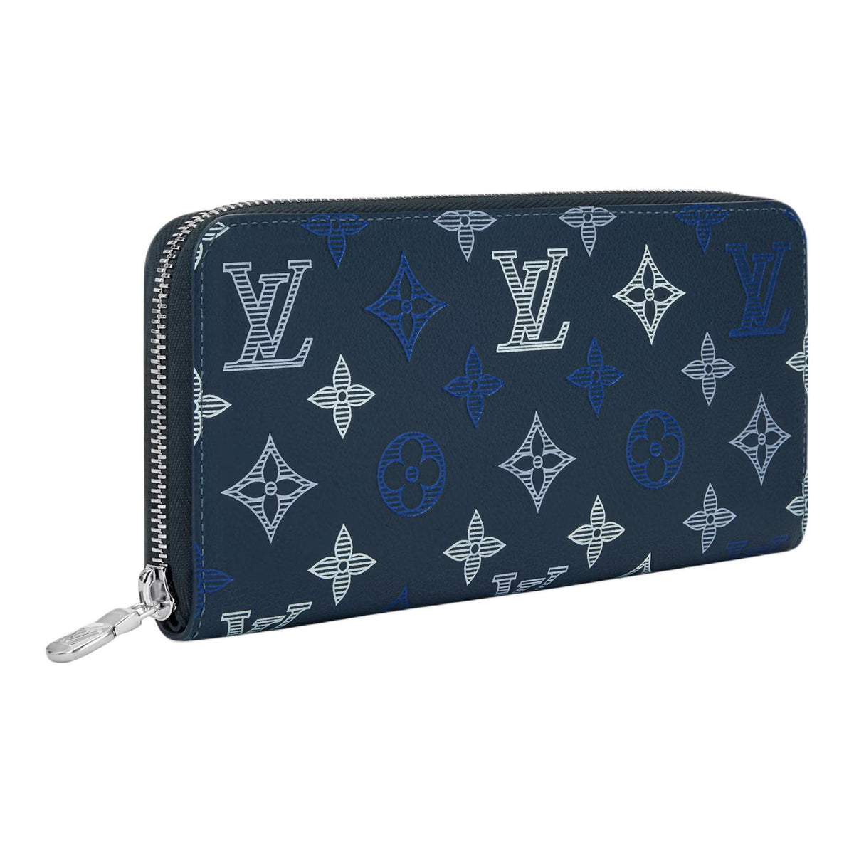 LOUIS VUITTON Zippy Monogram Shadow Calfskin Wallet - Navy Blue - M28777