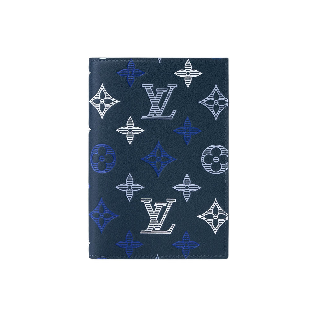 LOUIS VUITTON Monogram Shadow Cowhide Passport Holder - Dark Blue - M29132