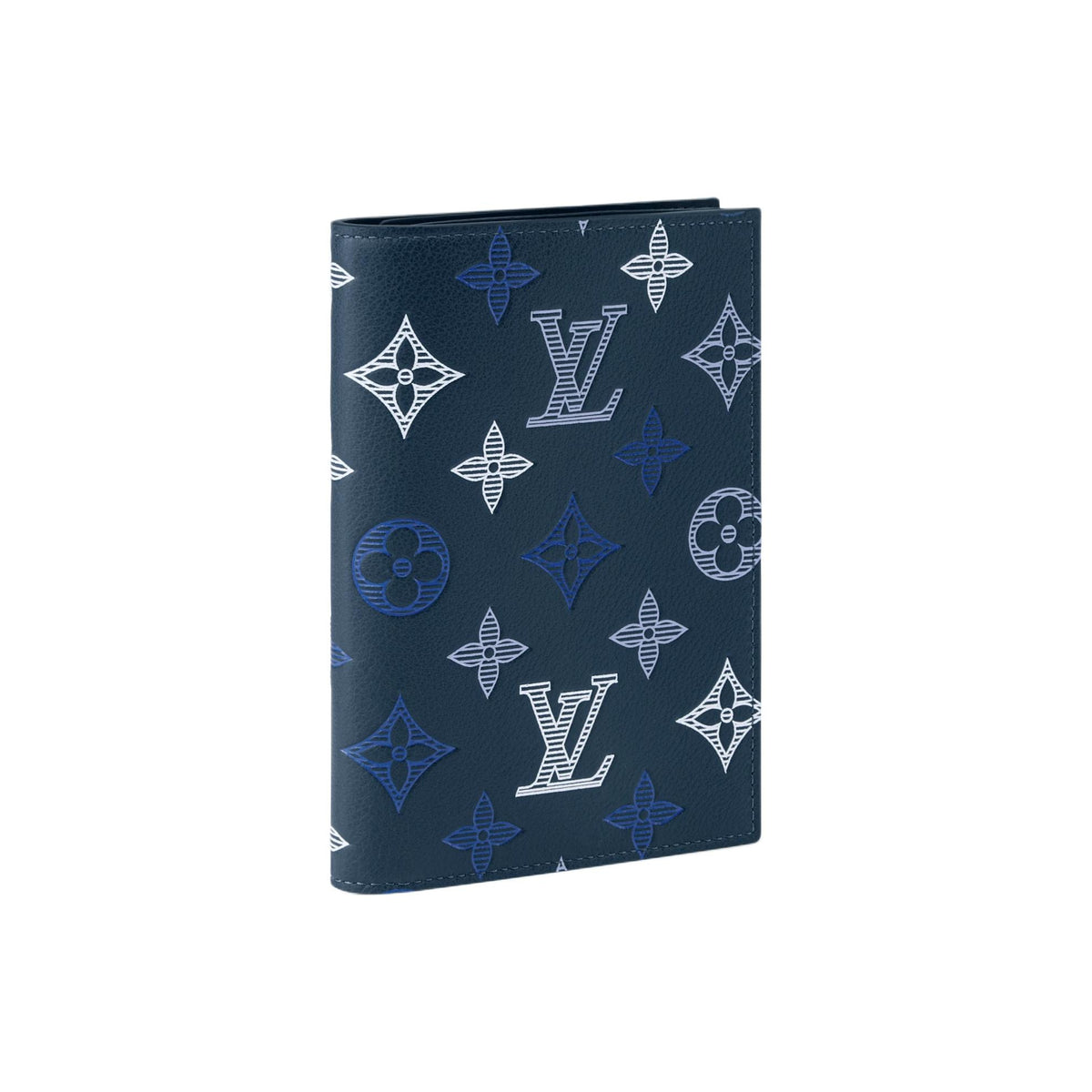 LOUIS VUITTON Monogram Shadow Cowhide Passport Holder - Dark Blue - M29132