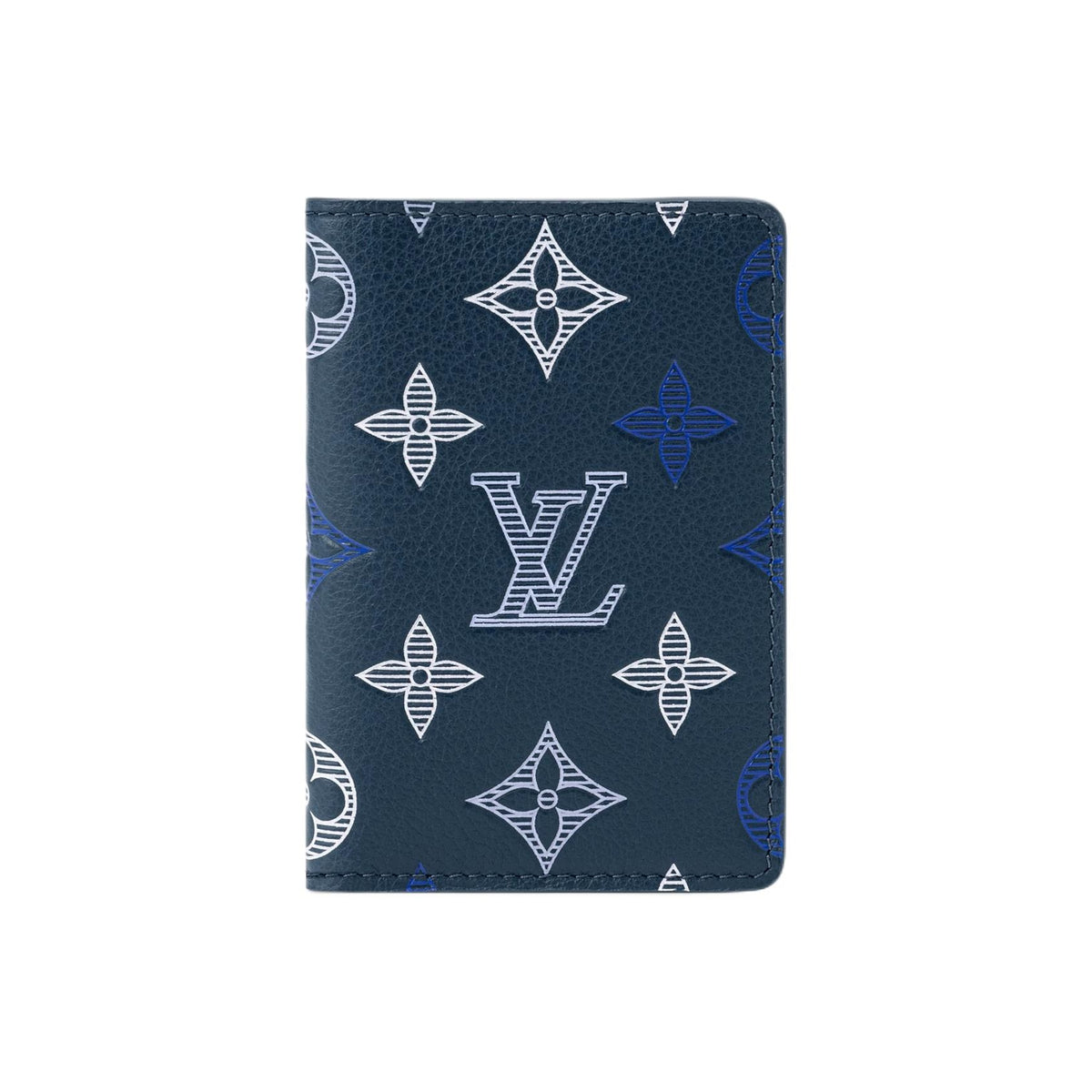 LOUIS VUITTON Monogram Shadow Gradient Logo Cowhide Card Holder - Dark Blue - M29135