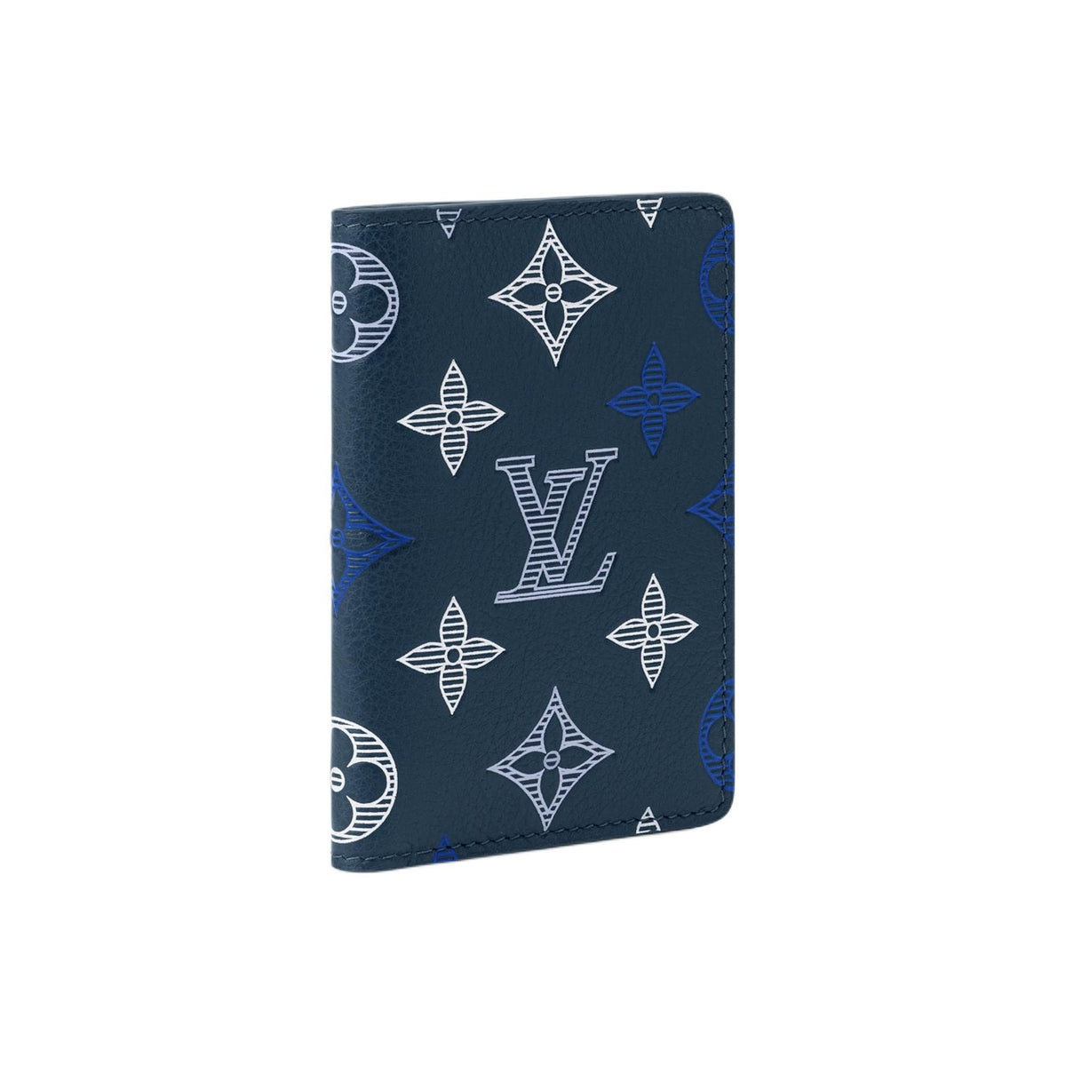 LOUIS VUITTON Monogram Shadow Gradient Logo Cowhide Card Holder - Dark Blue - M29135