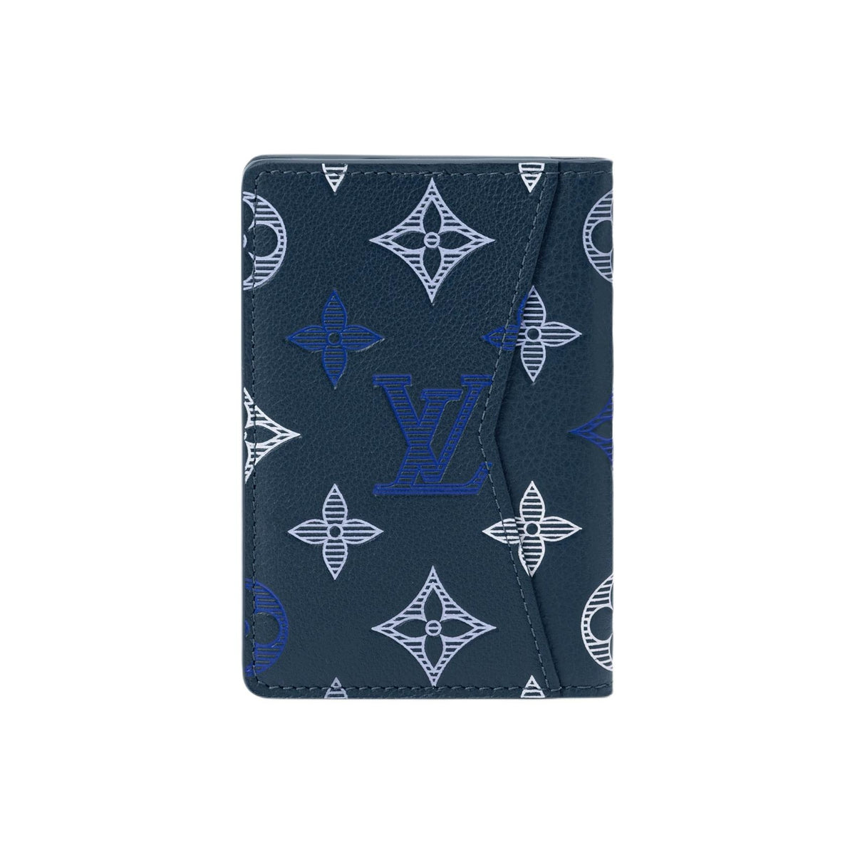 LOUIS VUITTON Monogram Shadow Gradient Logo Cowhide Card Holder - Dark Blue - M29135