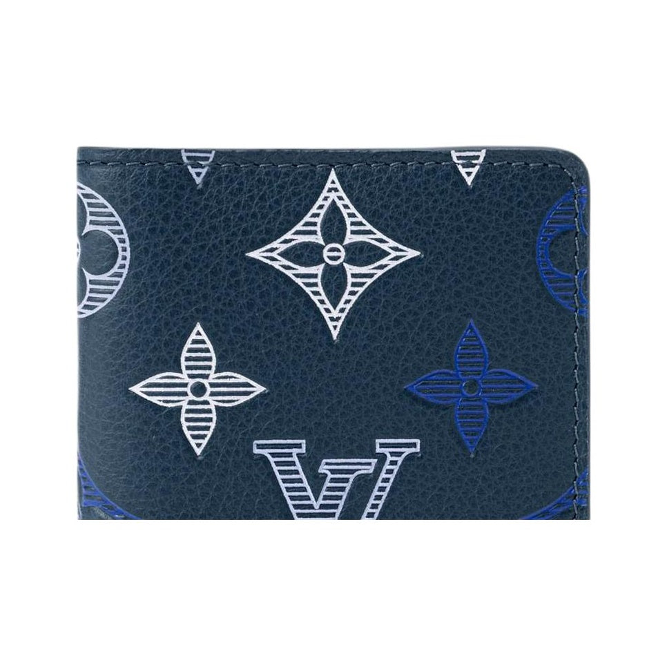 LOUIS VUITTON Monogram Shadow Gradient Logo Cowhide Card Holder - Dark Blue - M29135