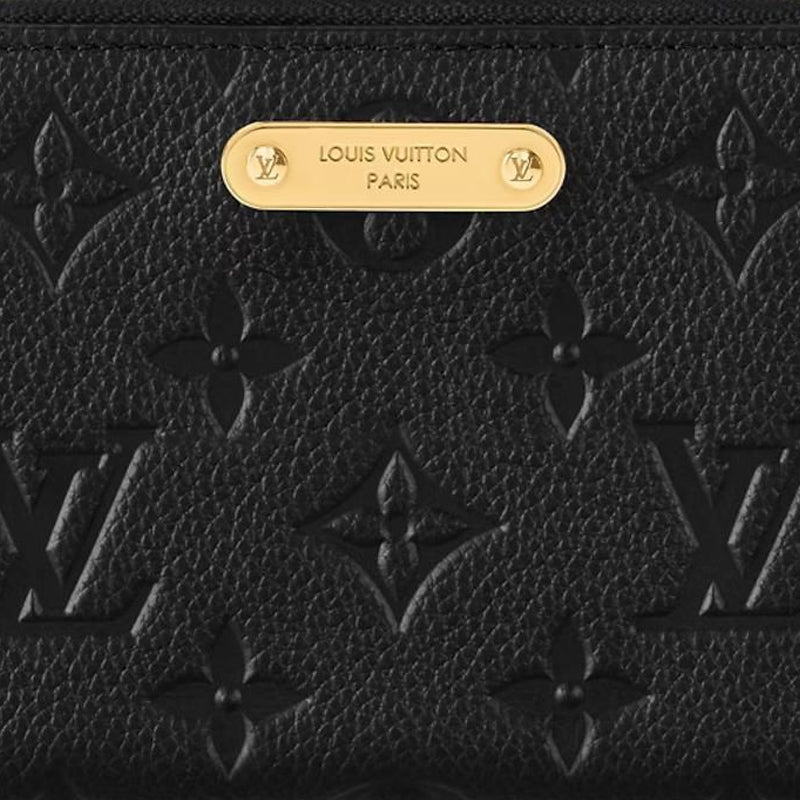 LOUIS VUITTON Margot Grained Cowhide Zip Wallet - Black - M12425