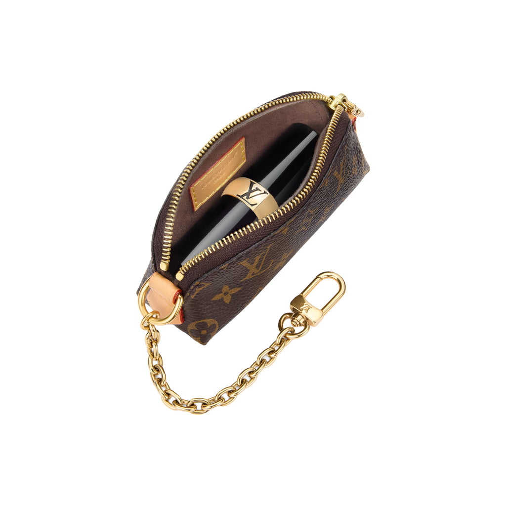 LOUIS VUITTON Monogram Lipstick Mini Canvas Cosmetic Pouch - Brown - M25694