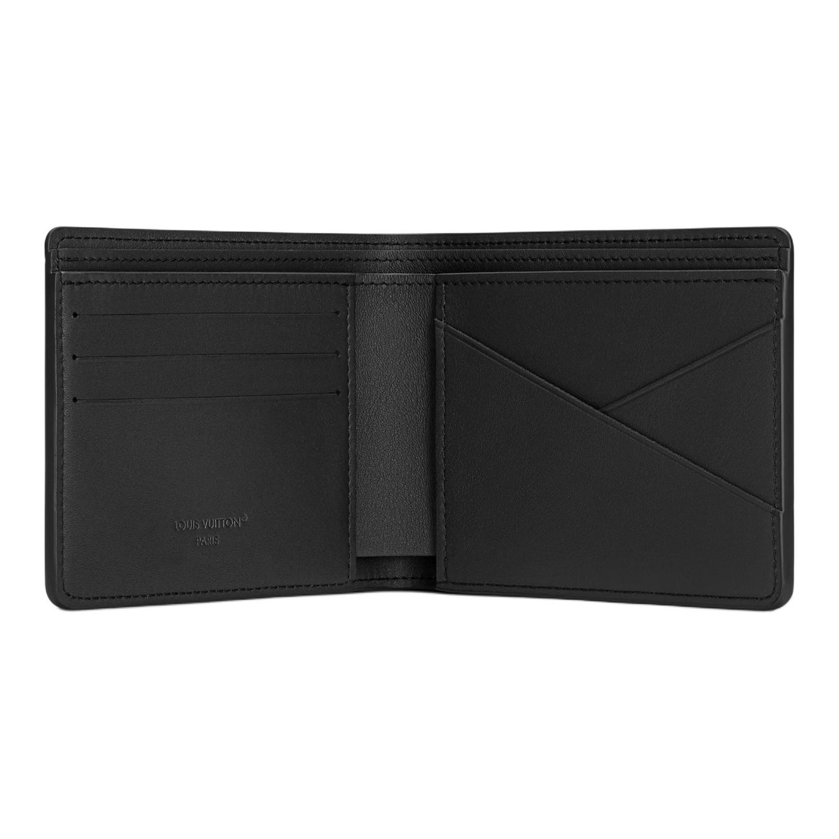 LOUIS VUITTON Multiple Classic Logo Calfskin Wallet - Black - M25945