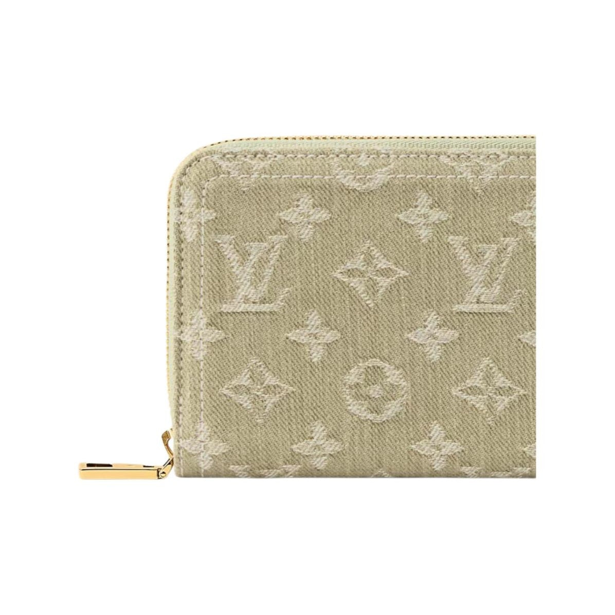 LOUIS VUITTON Zippy Signature Print Denim Wallet - Khaki - M28297