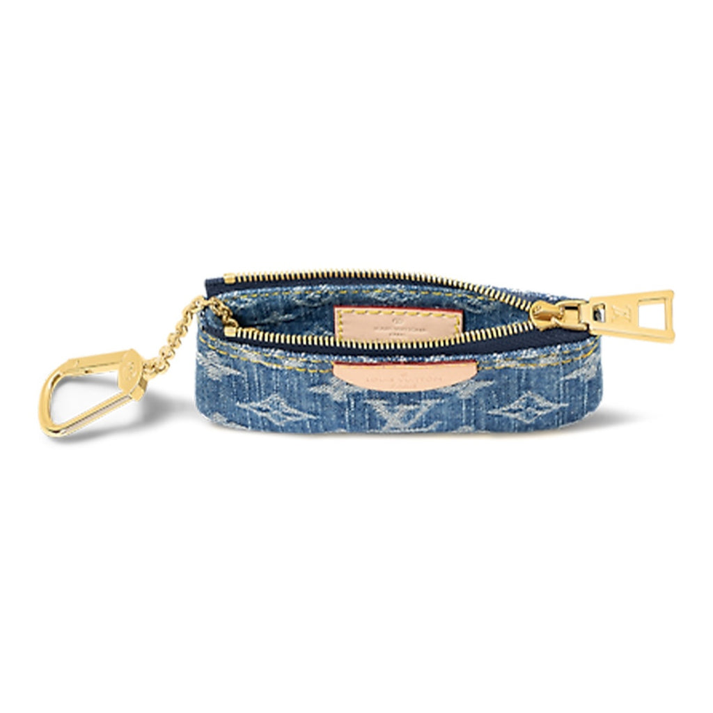 LOUIS VUITTON Letter Logo Denim Zip Coin Purse - Denim Blue - M82961