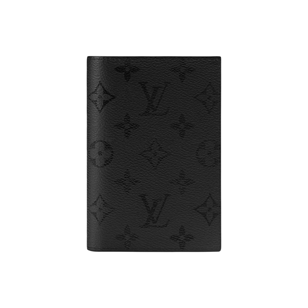LOUIS VUITTON Monogram Midnight Canvas and Faux Leather Passport Holder - Black - M26774