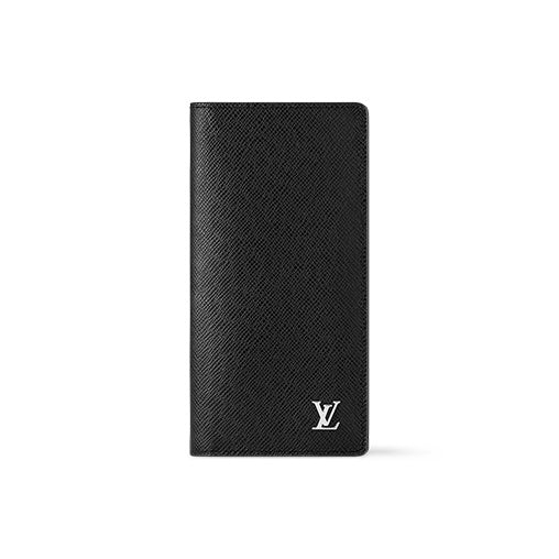 LOUIS VUITTON Brazza Two-Tone Embossed Cowhide Long Wallet - Black - M30285