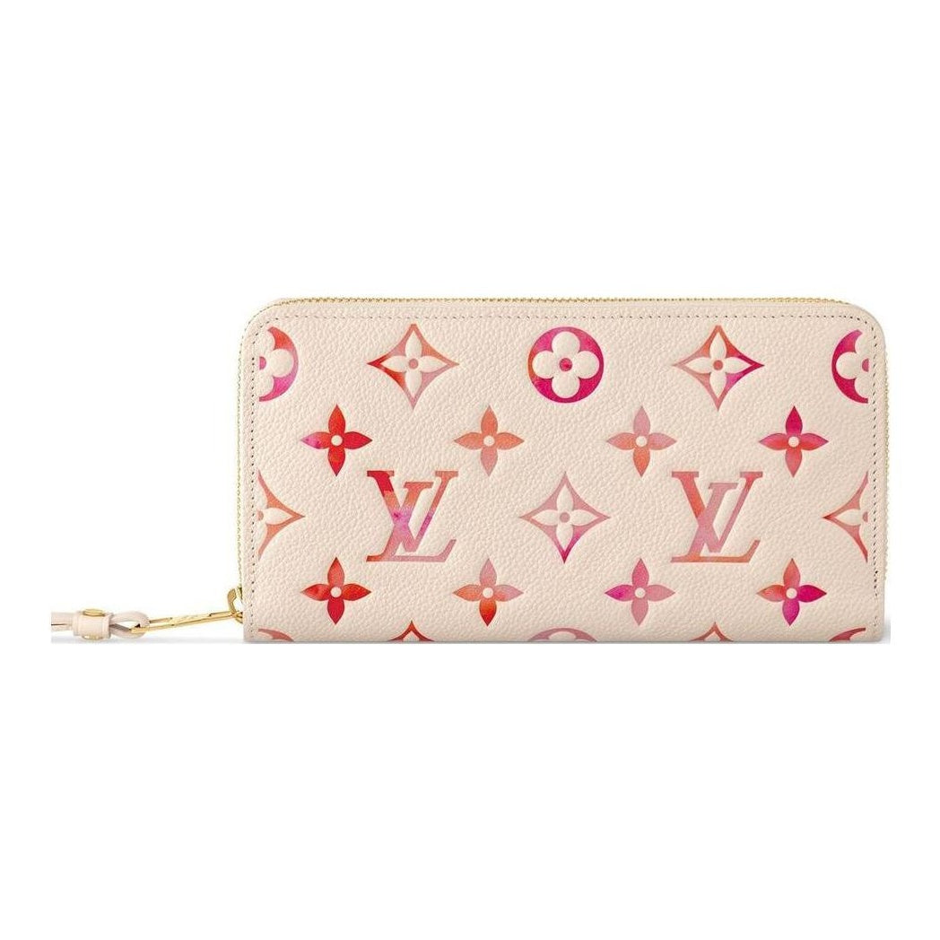 LOUIS VUITTON Zippy Letter-Embossed Leather Zip Wallet - Pink/Beige - M83505